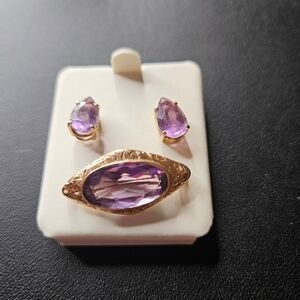 Elegant Gold and Purple Jewelry Set